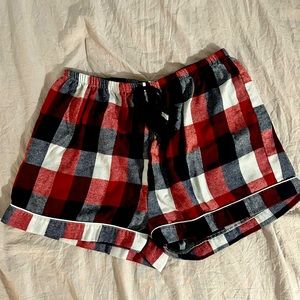 Plaid pajama shorts